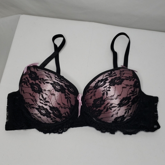 Native Pink & Black Lacey Bra Size 34B - Picture 1 of 8